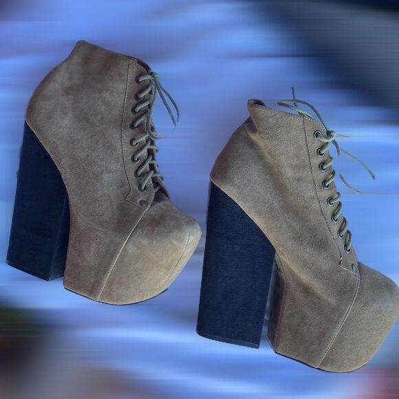 Jeffrey Campbell Freda Tan Highest Platform Booties - Picture 7 of 10